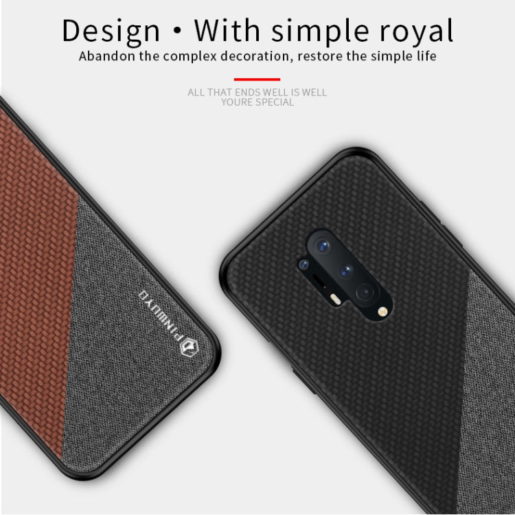 For Oneplus 8 Pro PINWUYO Rong Series  Shockproof PC + TPU+ Chemical Fiber Cloth Protective Cover(Black) - OnePlus Cases by PINWUYO | Online Shopping South Africa | PMC TechLife | Buy Now Pay Later Mobicred
