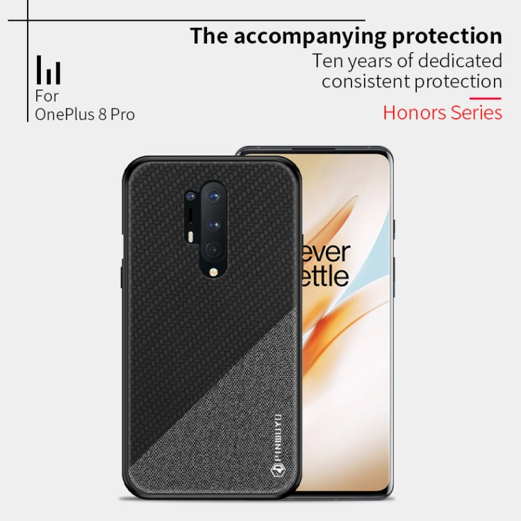 For Oneplus 8 Pro PINWUYO Rong Series  Shockproof PC + TPU+ Chemical Fiber Cloth Protective Cover(Brown) - free shipping - PMC TechLife - Order now!
