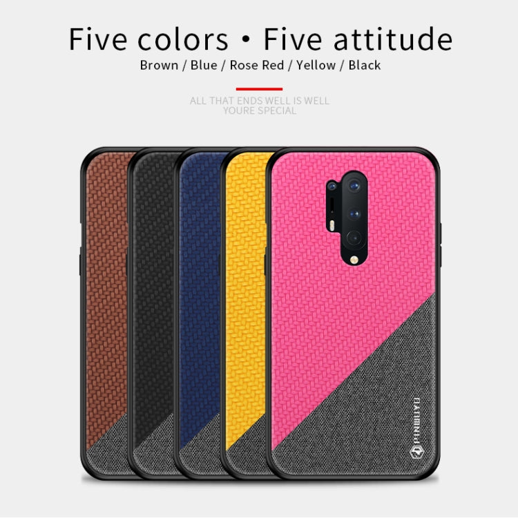 For Oneplus 8 Pro PINWUYO Rong Series  Shockproof PC + TPU+ Chemical Fiber Cloth Protective Cover(Brown) - free shipping - PMC TechLife - Order now!