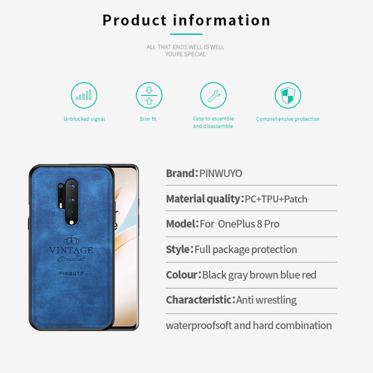 For Oneplus 8 Pro PINWUYO Zun Series PC + TPU + Skin Waterproof And Anti-fall All-inclusive Protective Shell(Brown) - free shipping - PMC TechLife - Order now!