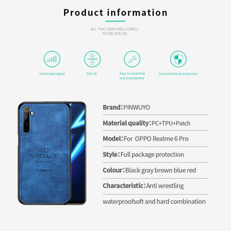 For OPPO Realme 6 Pro PINWUYO Zun Series PC + TPU + Skin Waterproof And Anti-fall All-inclusive Protective Shell(Gray) - free shipping - PMC TechLife - Order now!