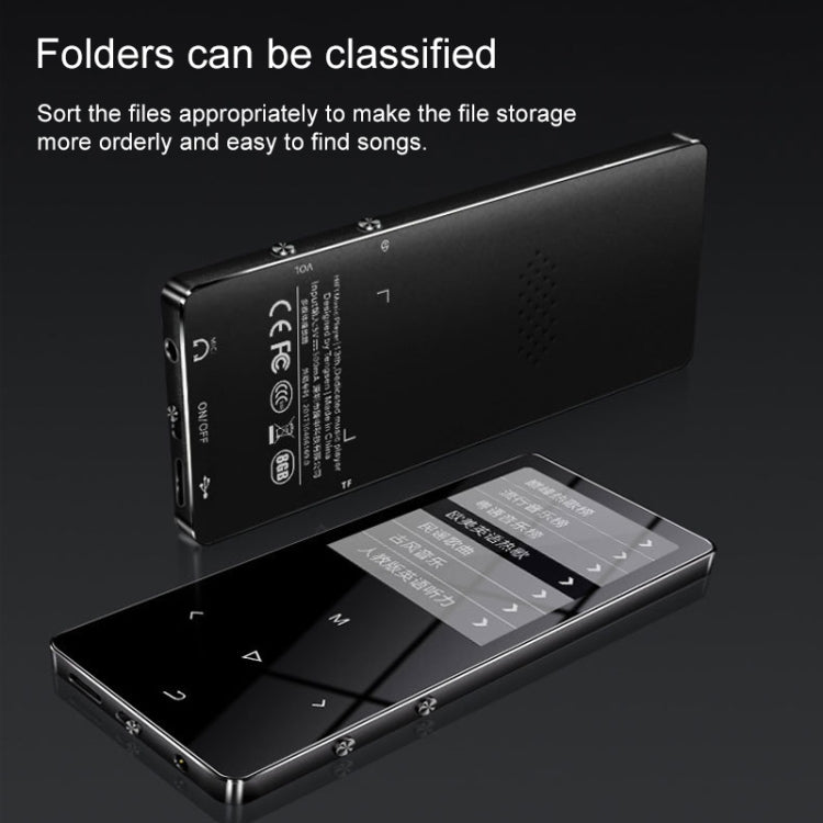 X2 1.8 inch Touch Screen Metal Bluetooth MP3 MP4 Hifi Sound Music Player 8GB(Black) - MP4 Player by PMC TechLife | Online Shopping South Africa | PMC TechLife