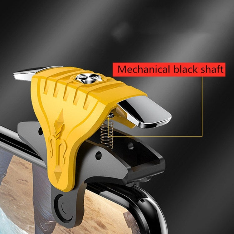 2 Pairs F01 Electroplating Mechanical Shaft Bidirectional Button Auxiliary Shooting Game Handle for Mobile Phones within The Thickness of 6.1-12.0mm(Yellow) - Handle Shooter by PMC TechLife | Online Shopping South Africa | PMC TechLife