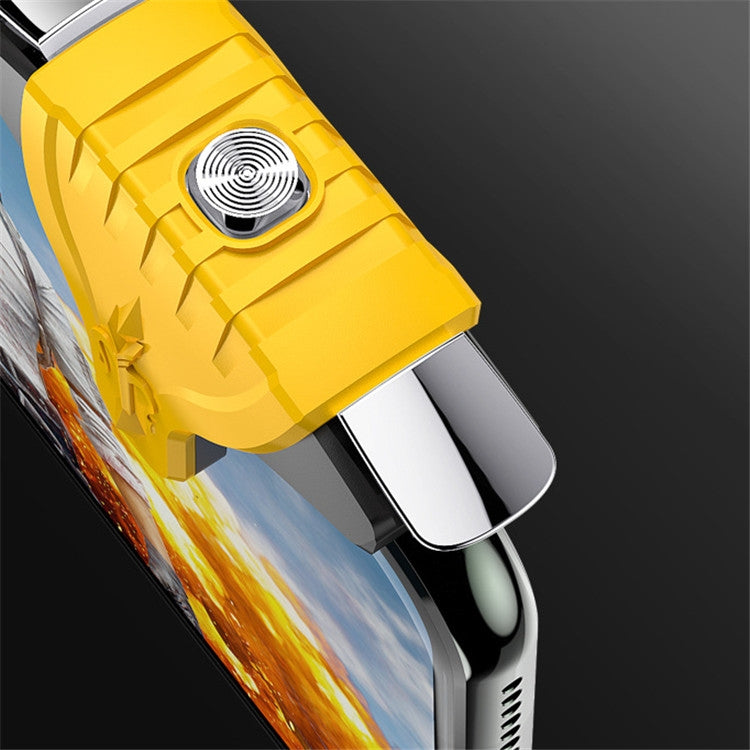 2 Pairs F01 Electroplating Mechanical Shaft Bidirectional Button Auxiliary Shooting Game Handle for Mobile Phones within The Thickness of 6.1-12.0mm(Yellow) - Handle Shooter by PMC TechLife | Online Shopping South Africa | PMC TechLife