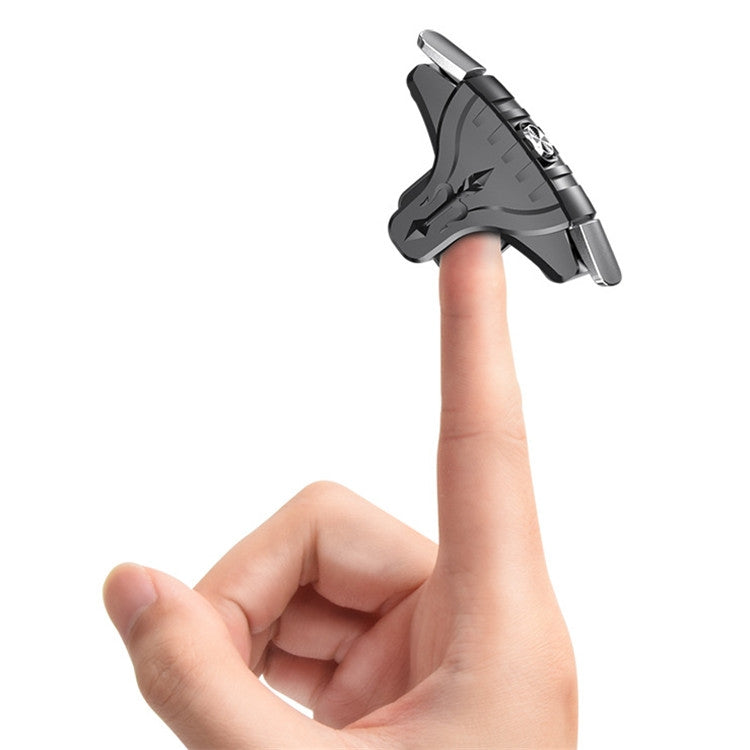 2 Pairs F01 Electroplating Mechanical Shaft Bidirectional Button Auxiliary Shooting Game Handle for Mobile Phones within The Thickness of 6.1-12.0mm(Yellow) - Handle Shooter by PMC TechLife | Online Shopping South Africa | PMC TechLife