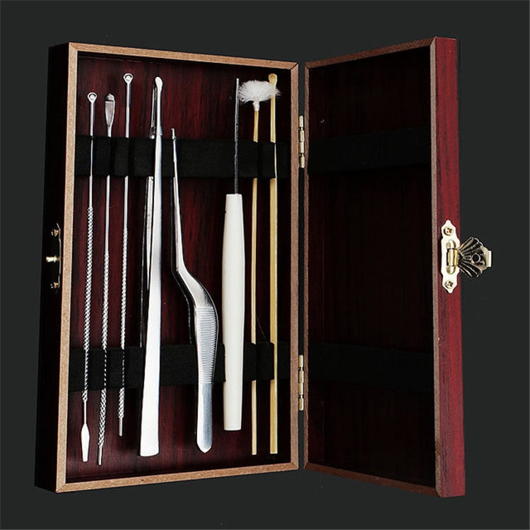 8-in-1 Wooden Box Ear Picking Tool Set - Ear Care Tools by PMC TechLife | Online Shopping South Africa | PMC TechLife