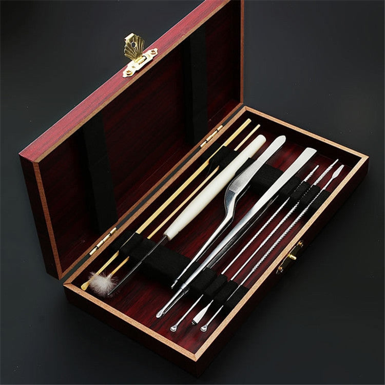 8-in-1 Wooden Box Ear Picking Tool Set - Ear Care Tools by PMC TechLife | Online Shopping South Africa | PMC TechLife