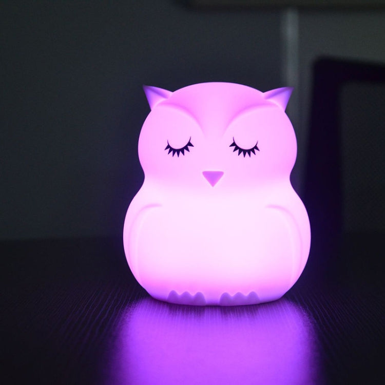 Cute owl cartoon colorful LED Lamp creative silicone night light childrens toy lamp bedroom decoration USB charging light - Night Lights by PMC TechLife | Online Shopping South Africa | PMC TechLife