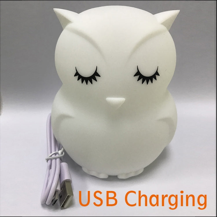 Cute owl cartoon colorful LED Lamp creative silicone night light childrens toy lamp bedroom decoration USB charging light - Night Lights by PMC TechLife | Online Shopping South Africa | PMC TechLife
