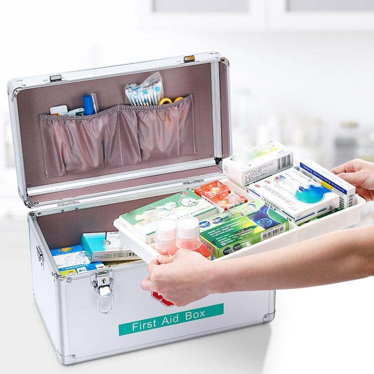 Emergency Aluminum Medicine Cabinet for Household Aluminum Alloy Medicine Box Enterprise, Size:12 inch Mdeium(Silver) - Pill Boxes by PMC TechLife | Online Shopping South Africa | PMC TechLife | Buy Now Pay Later Mobicred