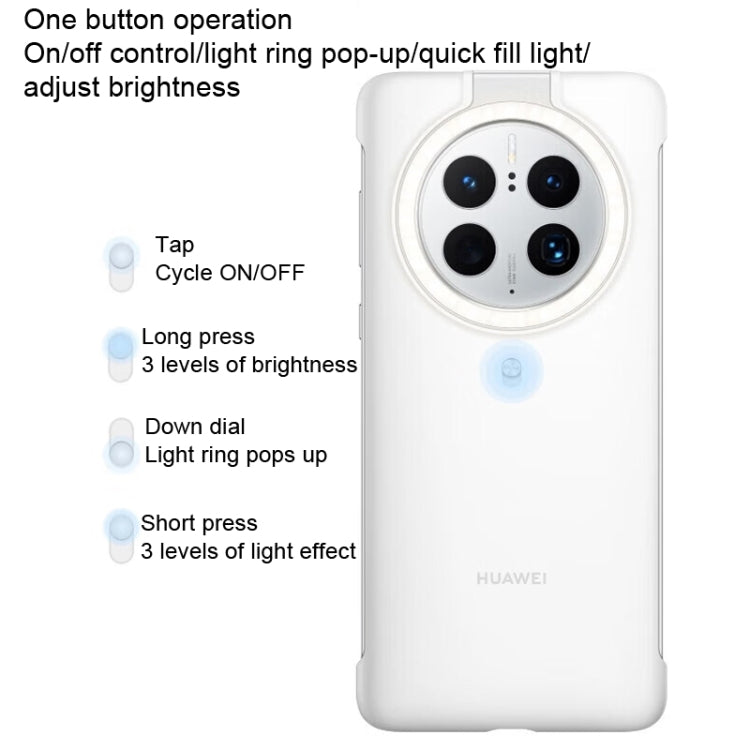 For HUAWEI Mate 50 Pro Original HUAWEI Ring Flash Smart Phone Case(White) - free shipping - PMC TechLife - Order now!