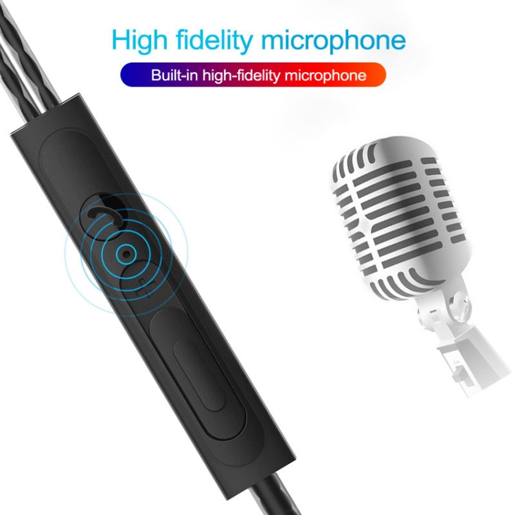 3.5mm Wired Earphone Earbuds Stereo Sound Metal Bass Headset with Mic for Smart Phone(Blue) - In Ear Wired Earphone by PMC TechLife | Online Shopping South Africa | PMC TechLife