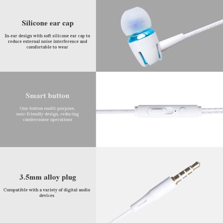 3.5mm Wired Earphone Earbuds Stereo Sound Metal Bass Headset with Mic for Smart Phone(Gold) - In Ear Wired Earphone by PMC TechLife | Online Shopping South Africa | PMC TechLife