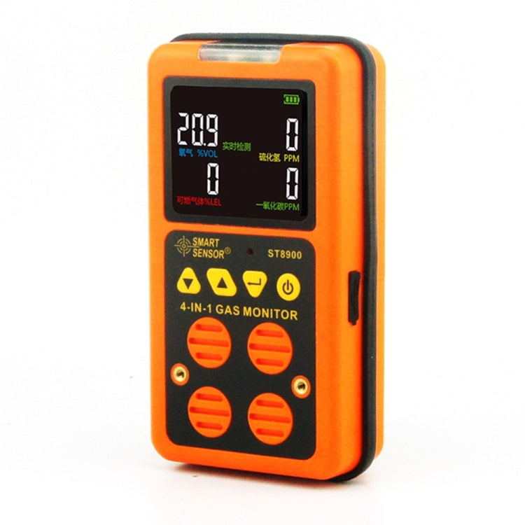 ST8900 4 in 1 Toxic Gas CO Carbon Monoxide Detector Hydrogen Sulfide H2S Oxygen Combustible Gas Test LCD Display Monitor, Sound Light Vibration Alarm, CN Plug - free shipping - PMC TechLife - Order now!