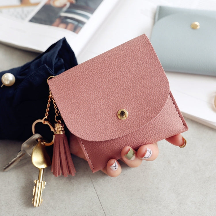 Fashion Women Wallet Short Leather Mini Casual ID Card Holders Bags Ladies Coin Clutch Tassel Bag(Pink) - free shipping - PMC TechLife - Order now!