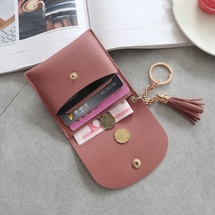 Fashion Women Wallet Short Leather Mini Casual ID Card Holders Bags Ladies Coin Clutch Tassel Bag(Pink) - free shipping - PMC TechLife - Order now!