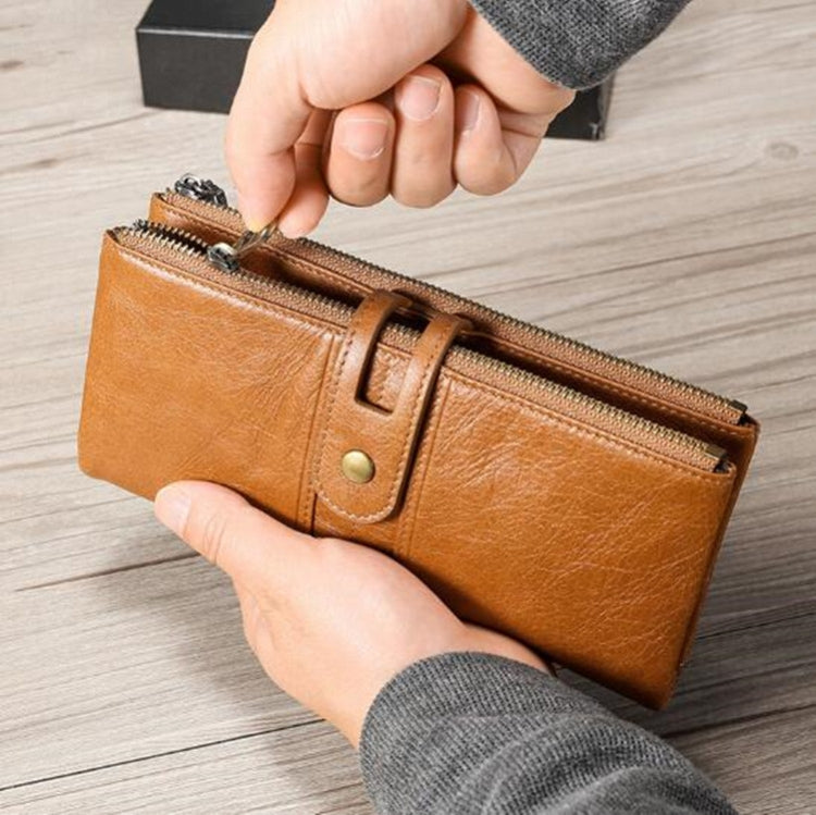Ladies Genuine Leather Long Wallet Anti-theft Card Bag Multifunctional Clutch Bag(Black) - free shipping - PMC TechLife - Order now!