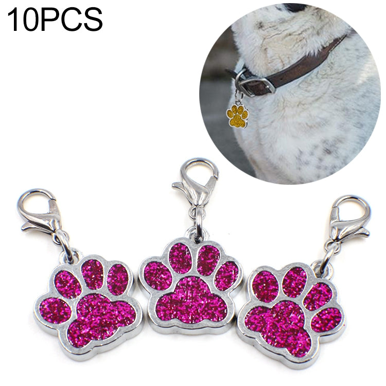 10 PCS Enamel Cat Dog  Bear Paw Prints Key Chain Jewelry Making(Hot Pink) - free shipping - PMC TechLife - Order now!