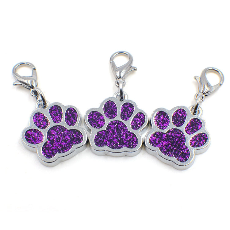 10 PCS Enamel Cat Dog  Bear Paw Prints Key Chain Jewelry Making(Dark Purple) - Pendants by PMC TechLife | Online Shopping South Africa | PMC TechLife | Buy Now Pay Later Mobicred