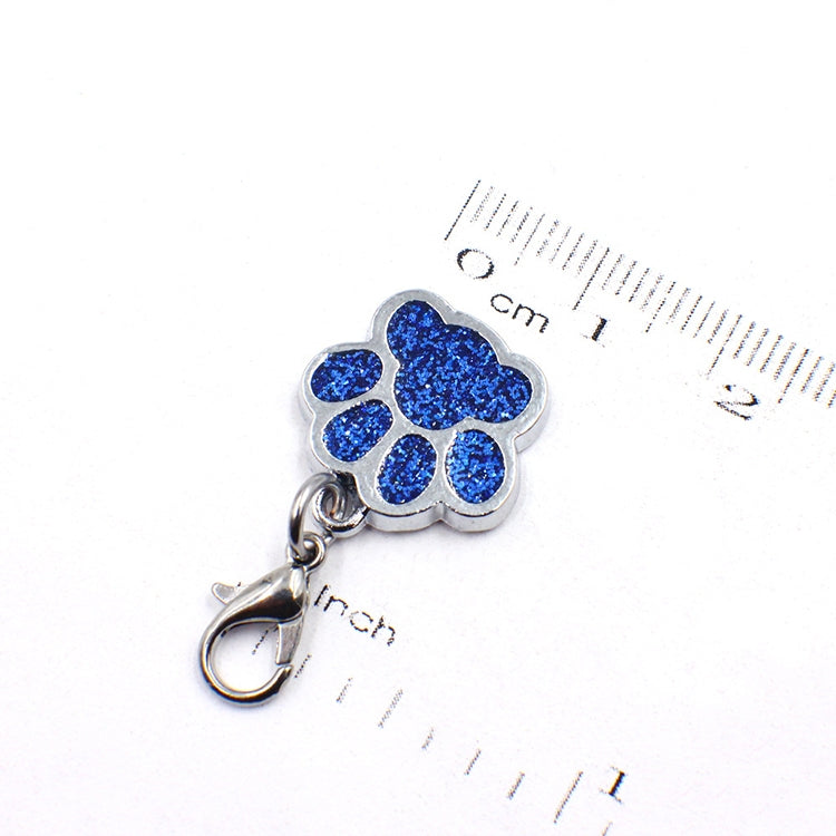 10 PCS Enamel Cat Dog  Bear Paw Prints Key Chain Jewelry Making(Dark Purple) - Pendants by PMC TechLife | Online Shopping South Africa | PMC TechLife | Buy Now Pay Later Mobicred