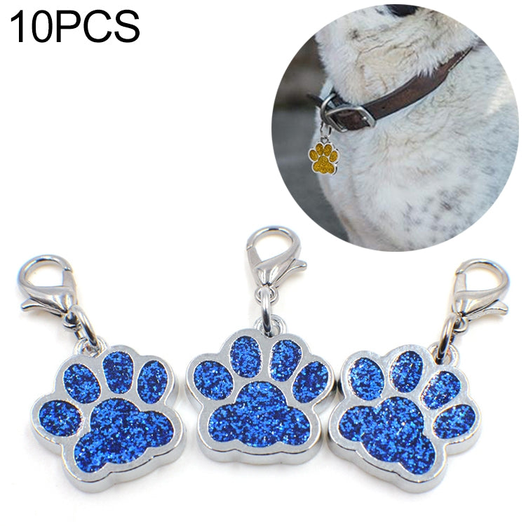 10 PCS Enamel Cat Dog  Bear Paw Prints Key Chain Jewelry Making(Dark Blue) - Pendants by PMC TechLife | Online Shopping South Africa | PMC TechLife | Buy Now Pay Later Mobicred