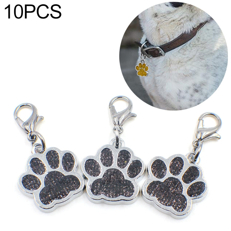 10 PCS Enamel Cat Dog  Bear Paw Prints Key Chain Jewelry Making(Black) - Pendants by PMC TechLife | Online Shopping South Africa | PMC TechLife | Buy Now Pay Later Mobicred