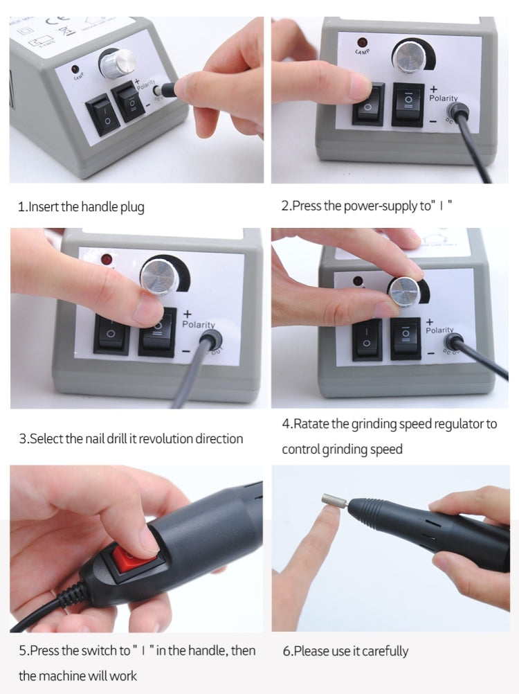 Professional Electric Nail Drill Manicure Machine Pedicure Nail Art Equipment Electronic Nail File with Drills 6 Bits(220V EU) - free shipping - PMC TechLife - Order now!