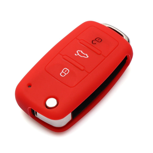 2 PCS Silicone Car Key Cover Case for Volkswagen Golf(Red) - Car Key Cases by PMC TechLife | Online Shopping South Africa | PMC TechLife | Buy Now Pay Later Mobicred