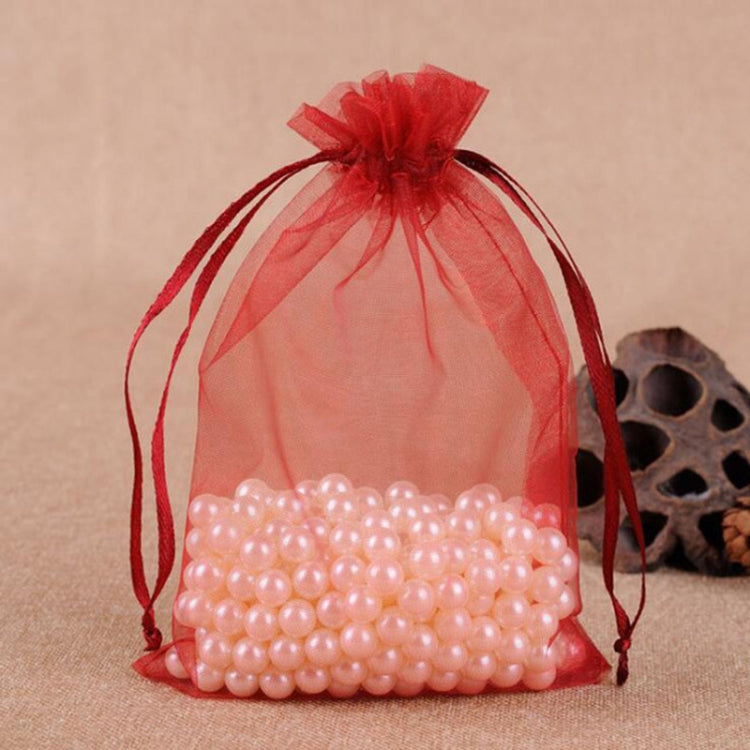 100 PCS Gift Bags Jewelry Organza Bag Wedding Birthday Party Drawable Pouches, Gift Bag Size:16X22cm(Wine Red) - free shipping - PMC TechLife - Order now!
