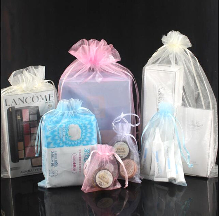 100 PCS Gift Bags Jewelry Organza Bag Wedding Birthday Party Drawable Pouches, Gift Bag Size:16X22cm(Wine Red) - free shipping - PMC TechLife - Order now!