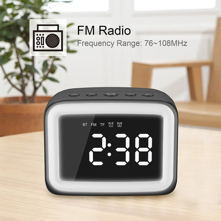 AEC BT-511 Mini LED HD Mirror Bluetooth Speaker, Support 32GB TF Card & 3.5mm AUX & Dual Alarm Clock & Real-time Temperature & Hands-free Calling(White) - free shipping - PMC TechLife - Order now!