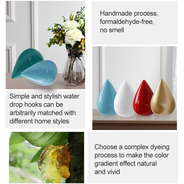 Creative Water Droplets Wall Hooks Home Decoration Resin Mural 3D Coat Hook Single Hooks Wall Hanger, Size:Small Size(Green) - Shelf & Hooks by PMC TechLife | Online Shopping South Africa | PMC TechLife | Buy Now Pay Later Mobicred