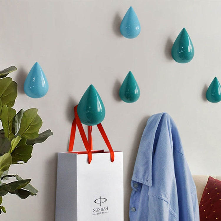 Creative Water Droplets Wall Hooks Home Decoration Resin Mural 3D Coat Hook Single Hooks Wall Hanger, Size:Small Size(Green) - Shelf & Hooks by PMC TechLife | Online Shopping South Africa | PMC TechLife | Buy Now Pay Later Mobicred