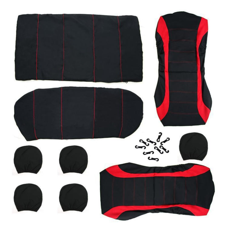 9 PCS Four Seasons Universal Seat Cover Cushion Car Fur Seat Covers Set Universal Cushion(Red) - free shipping - PMC TechLife - Order now!
