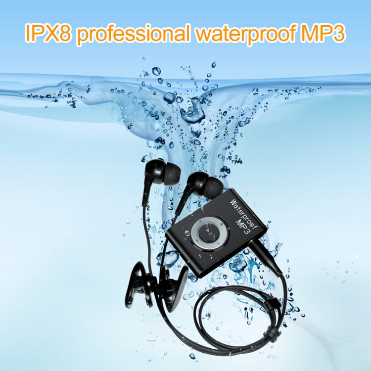 C26 IPX8 Waterproof Swimming Diving Sports MP3 Music Player with Clip & Earphone, Support FM, Memory:8GB(Black) - free shipping - PMC TechLife - Order now!