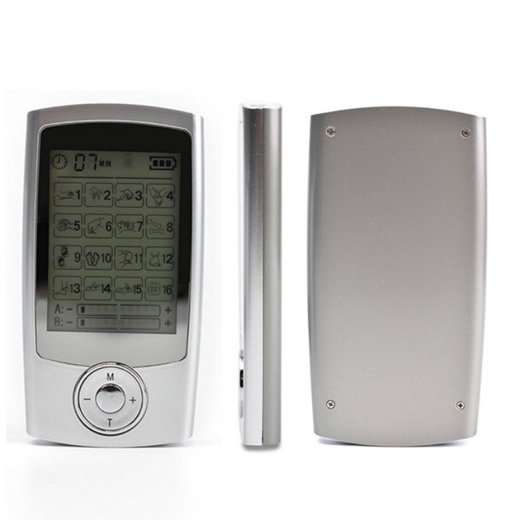 16 Mode Digital Electronic Pulse Massager Muscle Stimulator Pain Relief Machine(Silver) - free shipping - PMC TechLife - Order now!