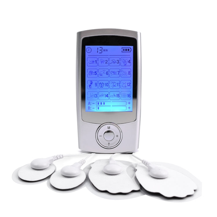 16 Mode Digital Electronic Pulse Massager Muscle Stimulator Pain Relief Machine(Silver) - free shipping - PMC TechLife - Order now!