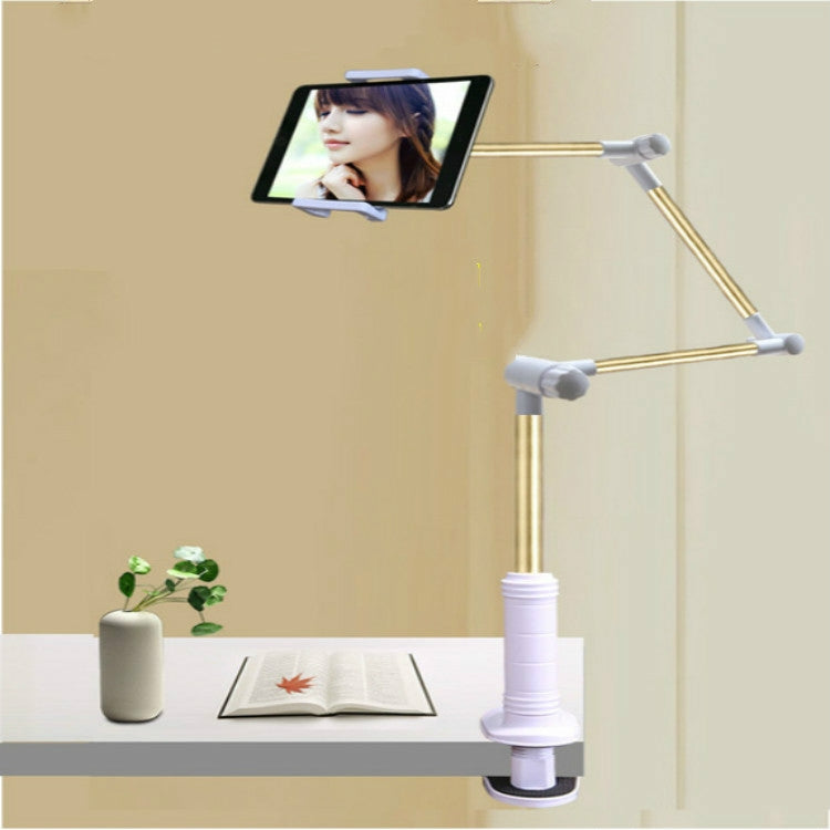 360 Degree Rotation Lazy Mount Folding Long Arm Phone Stand Holder for 4-14 Inch Tablet & Phone(Gold) - free shipping - PMC TechLife - Order now!