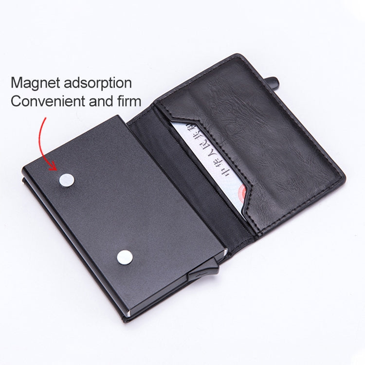 Magnetic RFID Bag Multifunctional Aluminum Automatic Pop-up Credit Card Package(Blue) - free shipping - PMC TechLife - Order now!