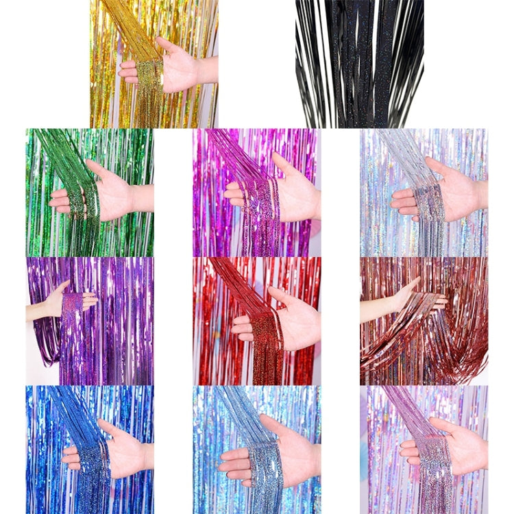 2 PCS Laser Rain Tinsel Foil Curtain Birthday Party Decoration Tassel Wall, Size:1x2.5m(Light blue) - Holiday Decorations by PMC TechLife | Online Shopping South Africa | PMC TechLife | Buy Now Pay Later Mobicred