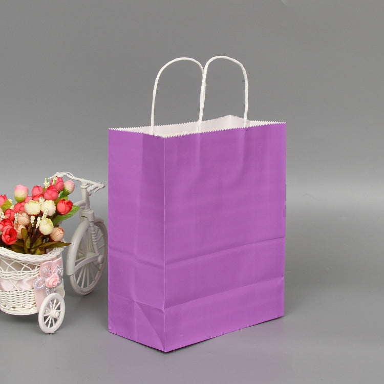 10 PCS Elegant Kraft Paper Bag With Handles for Wedding/Birthday Party/Jewelry/Clothes, Size:22x27x11cm(Purple) - Gift Bags & Wrapping Supplies by PMC TechLife | Online Shopping South Africa | PMC TechLife | Buy Now Pay Later Mobicred