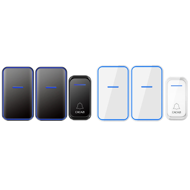 CACAZI A68-2 One to Two Wireless Remote Control Electronic Doorbell Home Smart Digital Wireless Doorbell, Style:EU Plug(Black) - Wireless Doorbell by CACAZI | Online Shopping South Africa | PMC TechLife | Buy Now Pay Later Mobicred