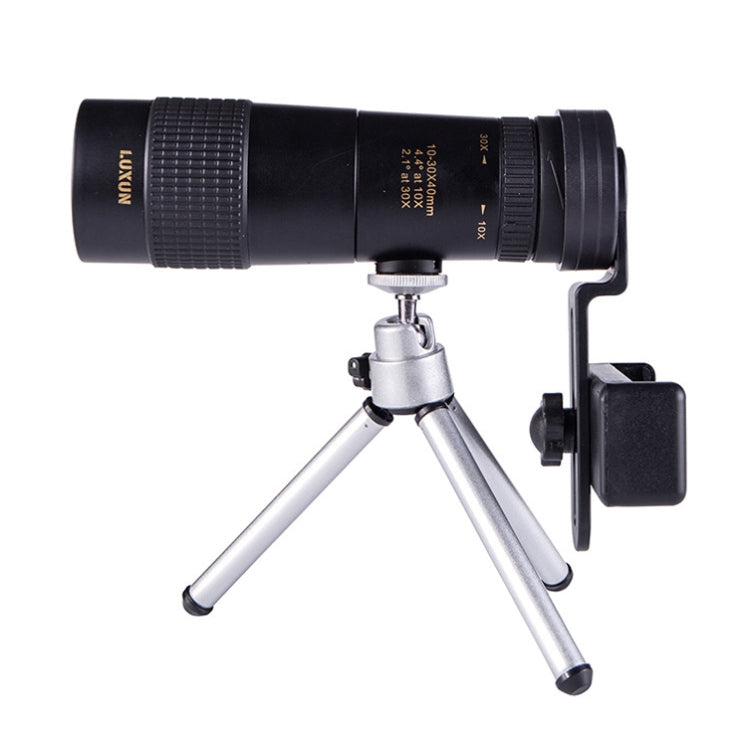 LUXUN 10-30x40 Single-Cylinder HD High-Power Telescope Mobile Phone Mini Telescope(Telescope & Phone Clip & Tripod) - free shipping - PMC TechLife - Order now!