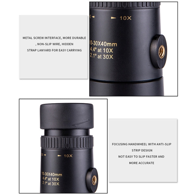 LUXUN 10-30x40 Single-Cylinder HD High-Power Telescope Mobile Phone Mini Telescope(Telescope & Phone Clip & Tripod) - free shipping - PMC TechLife - Order now!