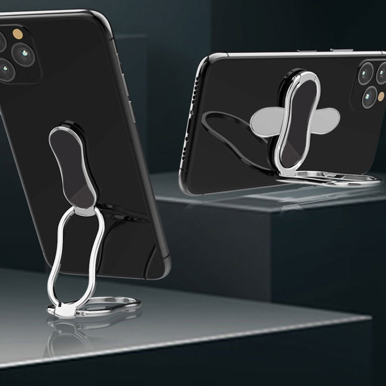 Metal Car Mobile Phone Folding Bracket Ring Buckle Paste Bracket,Style: Gourd(Silver) - Ring Holder by PMC TechLife | Online Shopping South Africa | PMC TechLife