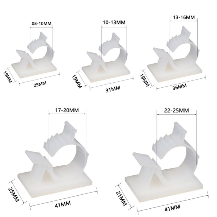 100 PCS Y-0810 Adjustable Self-Adhesive Wire Fixing Cable Organizer (White) - Cable Organizer by null | Online Shopping South Africa | PMC TechLife | Buy Now Pay Later Mobicred