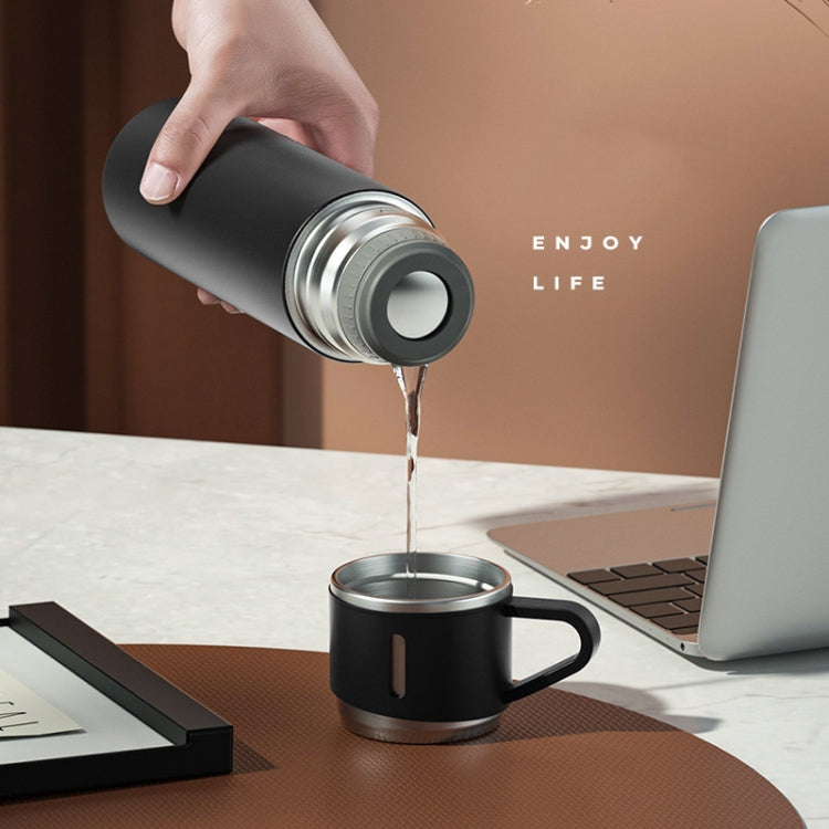 500ml 304 Stainless Steel Thermos Cup Portable Business Tea Cup,Spec: Gift Box Set(Black) - free shipping - PMC TechLife - Order now!
