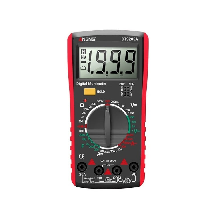 ANENG Automatic High-Precision Intelligent Digital Multimeter, Model:DT9205A HOLD Key(Red) - free shipping - PMC TechLife - Order now!