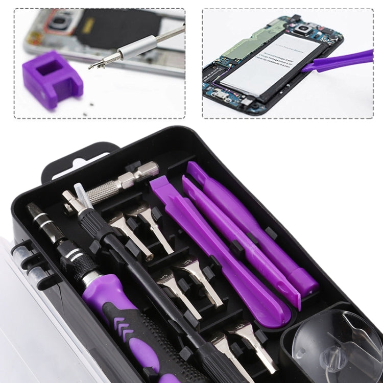 135 in 1 DIY Mobile Phone Disassembly Tool Clock Repair Multi-function Tool Screwdriver Set(Black Purple) - Screwdriver Set by PMC TechLife | Online Shopping South Africa | PMC TechLife