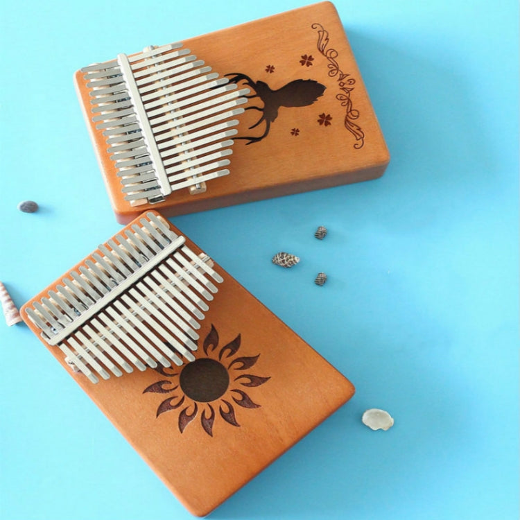 17-tone Kalimba Portable Thumb Piano, Style:Mahogany-Classic Deer - Keyboard Accessories by PMC TechLife | Online Shopping South Africa | PMC TechLife | Buy Now Pay Later Mobicred